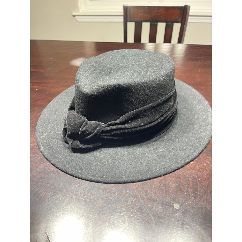Tinatoo Elegant Gray Wool Fedora Hat with Bow Detail Classic Vintage Style